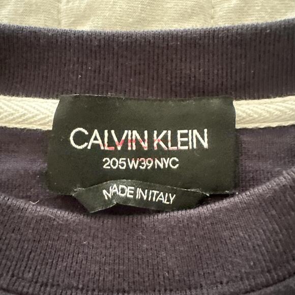 Calvin Klein Shirt Mens Small Navy Blue 205W39NYC Made in Italy Embroidered Crew - Picture 5 of 11